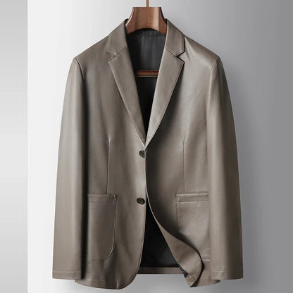 Men's Smart Casual Blazer Single Breasted Slim Fit Spring Autumn Business Jacket