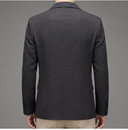 Men's Premium Thin Blazer Spring Summer Solid Color Breathable Cotton Linen Blend Business Casual Jacket Minimalist Office Urban