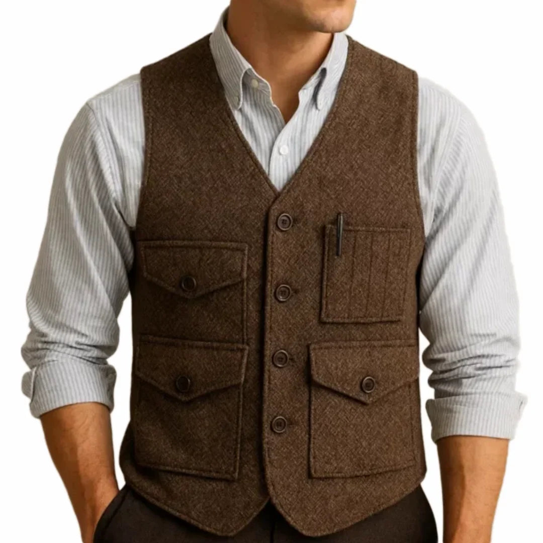 Men's Formal Vest Single Breasted Waistcoat for Wedding and Business