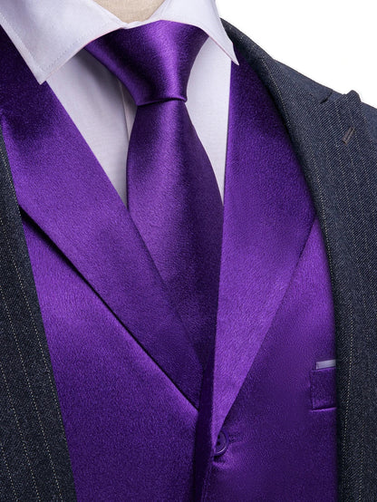 Men's Satin Vest Set with Tie, Bowtie & Pocket Square – Slim Fit for Weddings & Formal Occasions