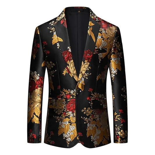 Men's Jacquard Suit Jacket – Formal Blazer for Wedding, Party & Special Occasions – Plus Size M–6XL