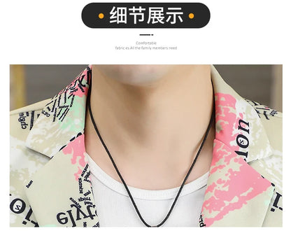 2022 New Fashion Print Suit Jacket Men's Slim Fit Casual Blazers Streetwear Social Club Prom Formal Party Suit Coats Hommes