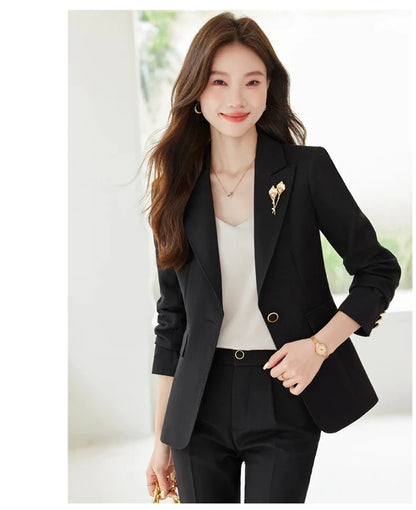 Elegant and fashionable professional women's wear, exquisite two-piece suit jacket + pants. 2025 autumn/winter new styles