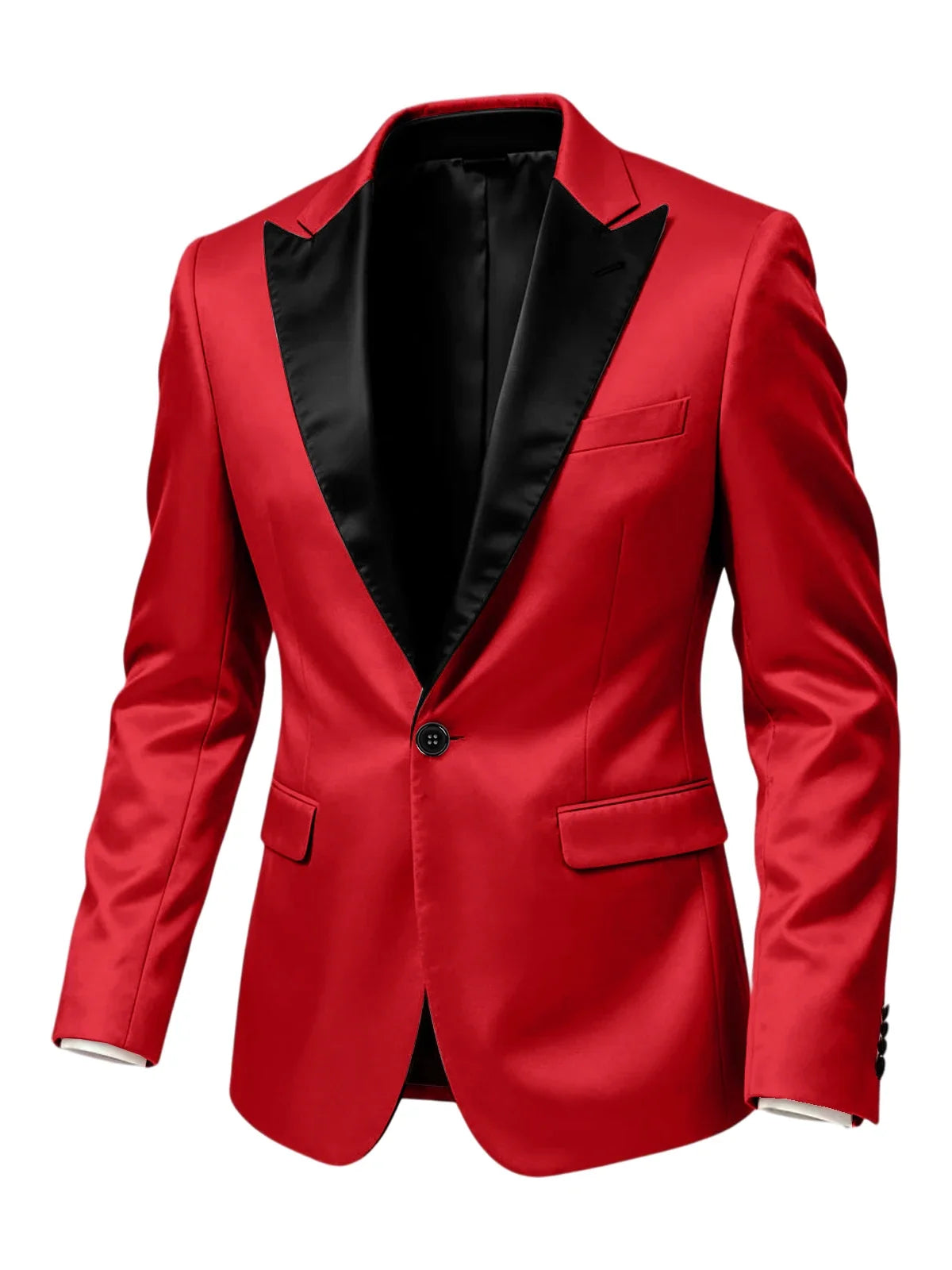 Luxury Satin Men's Tuxedo Blazer Black Peak Lapel One Button Slim Fit Suit Jacket Formal Business Casual Suit For Wedding Party