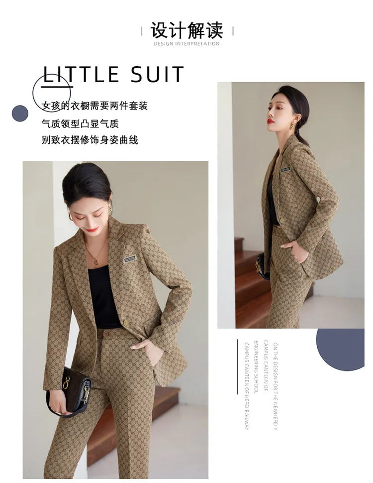 High Quality Fabric Women Business Suits With Pants and Blazer Coat Professional Autumn Winter Office Ladies Pantsuits Blazers