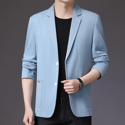 Men's Smart Casual Blazer – Single Breasted Suit Jacket for Spring & Autumn