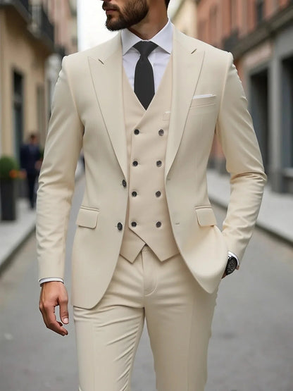 Costumes de Mariage Classiques Tuxedos Slim Fit Marié Pour Homme 3 Pièces Costume de Garçon d'Honneur Homme Formel Costume d'Affaires Homme (Veste+Gilet+Pantalon)