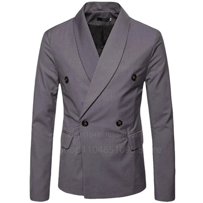 Wedding Men's Tuxedo Jacket Office Business Groom Wear Formal Male Party Blazer Double Breasted Shawl Lapel XS-6XL One Coat
