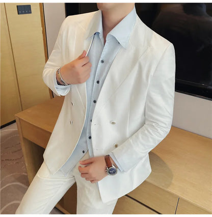 Summer Linen Breathable Suit Jacket Daily Casual Thin Blazers Men's Business Formal Suit Jacket Wedding Groom Coats Men Clothing