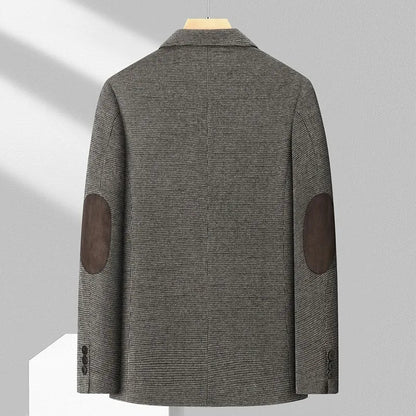 Man Suit Coat Vintage Patchwork Single-breasted Men Blazer Slim Long Sleeve Pocket Male Business Casual Outerwear