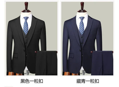 Men's 3-Piece Suit – Slim Fit Blazer Vest Pants Set for Business, Wedding & Casual Wear