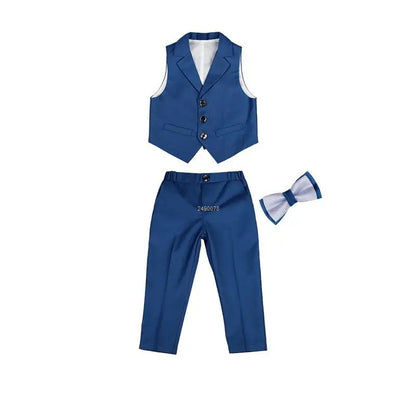Children 2 Year Birthday Party Wedding Wear Suit For Boys Gentleman Kids Violin Dance Show Set Child Performence Tuxedo Dress