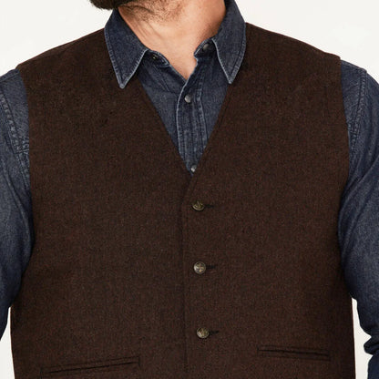 Men's Suit Vest – Herringbone Weave, Single Button, V-Neck, Wedding & Business Formal