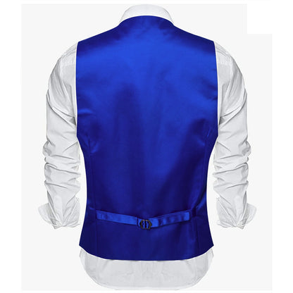 Men's Satin Vest Slim Fit Single-Breasted Waistcoat for Weddings and Formal Occasions