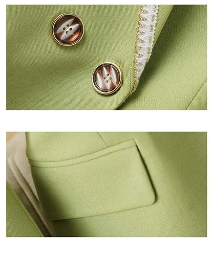 Spring 2025 Fashion Outerwears Blazer Mujer Woman New In Coats Casaco Feminino Double Breasted Office Lady Blazers Jackets Tops