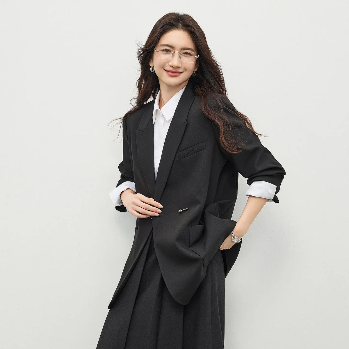 Black Blazer Suit Jacket Women 2026 Spring Fall Fashion Trend Elegant Office Ladies Work Wear Clothing 153XC3230X