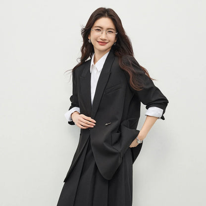 Black Blazer Suit Jacket Women 2026 Spring Fall Fashion Trend Elegant Office Ladies Work Wear Clothing 153XC3230X