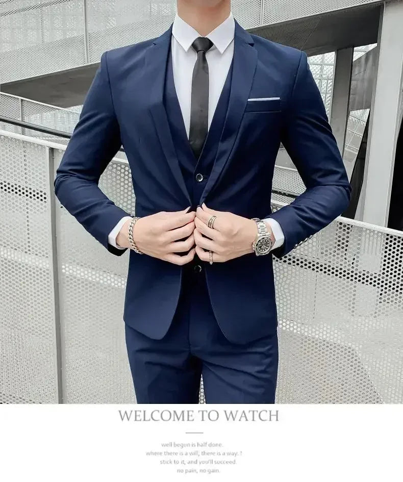 Costume blanc trois pièces pour homme, anti-plis, infroissable, anti-adhérence des poils, costume de travail formel d'affaires, vêtements de travail quatre saisons Dr