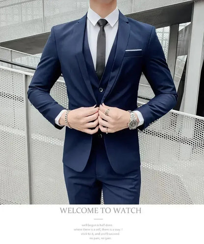 Costume blanc trois pièces pour homme, anti-plis, infroissable, anti-adhérence des poils, costume de travail formel d'affaires, vêtements de travail quatre saisons Dr