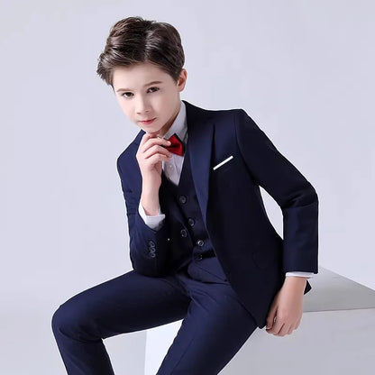 School Kids Piano Host Performance Suit Set Flower Boys Wedding Dress Spring Children's Birthday Party Photography Costume