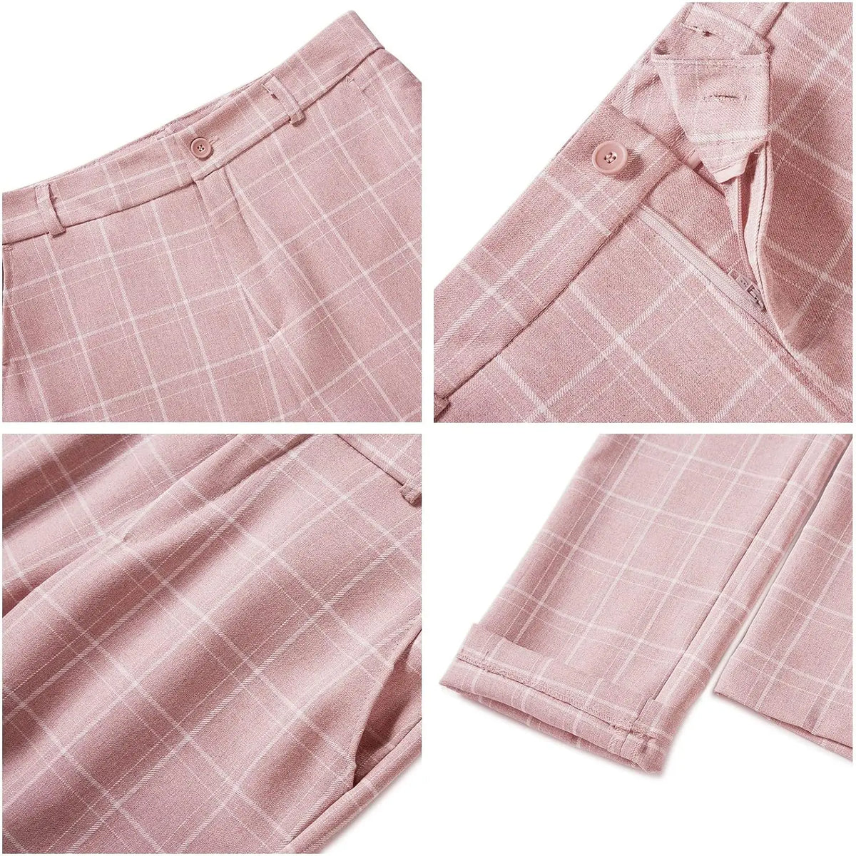 Plaid Women Suits Office Sets 2023 Vintage Long Sleeve Single Button Silm Blazers Chic High Waist Casual Pants Suits