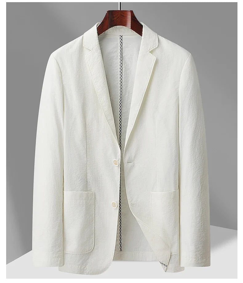 Summer Thin Suit Men's Jacket Fashion Handsome Casual High-Grade Sense of Light Luxury Suit Jacket Single West Sun-Protective Cl