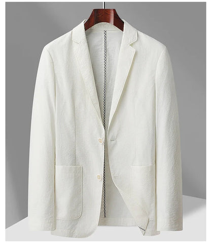 Summer Thin Suit Men's Jacket Fashion Handsome Casual High-Grade Sense of Light Luxury Suit Jacket Single West Sun-Protective Cl