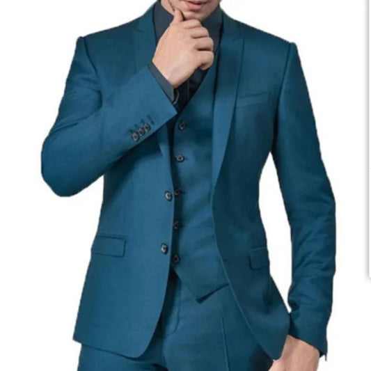 Slim Boyfriend Suits for Men 3 Piece Peaked Lapel Wedding Groom Tuxedos 2022 Man Fashion Clothes Set Jacket Vest with Pants