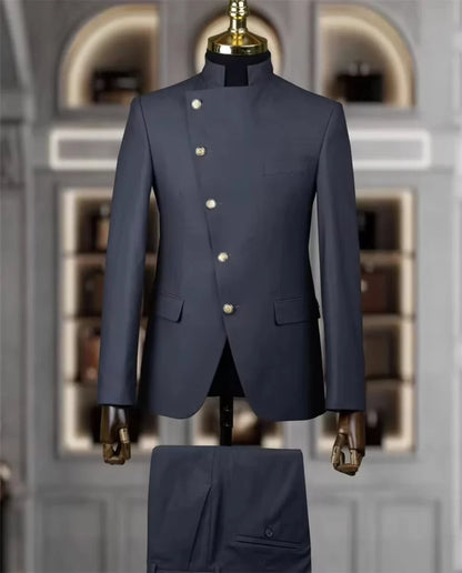 Men's Single Breasted Slim Fit 2-Piece Suit Set – Casual Business & Wedding Formal Wear