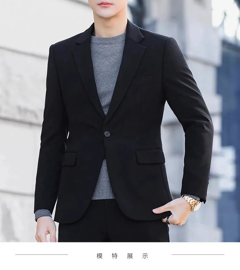 Blazer: Outdoor Men Fashion Gentleman Stylish and Versatile Trendy Casual Best for Best Man Formal Workwear Professional Blazer