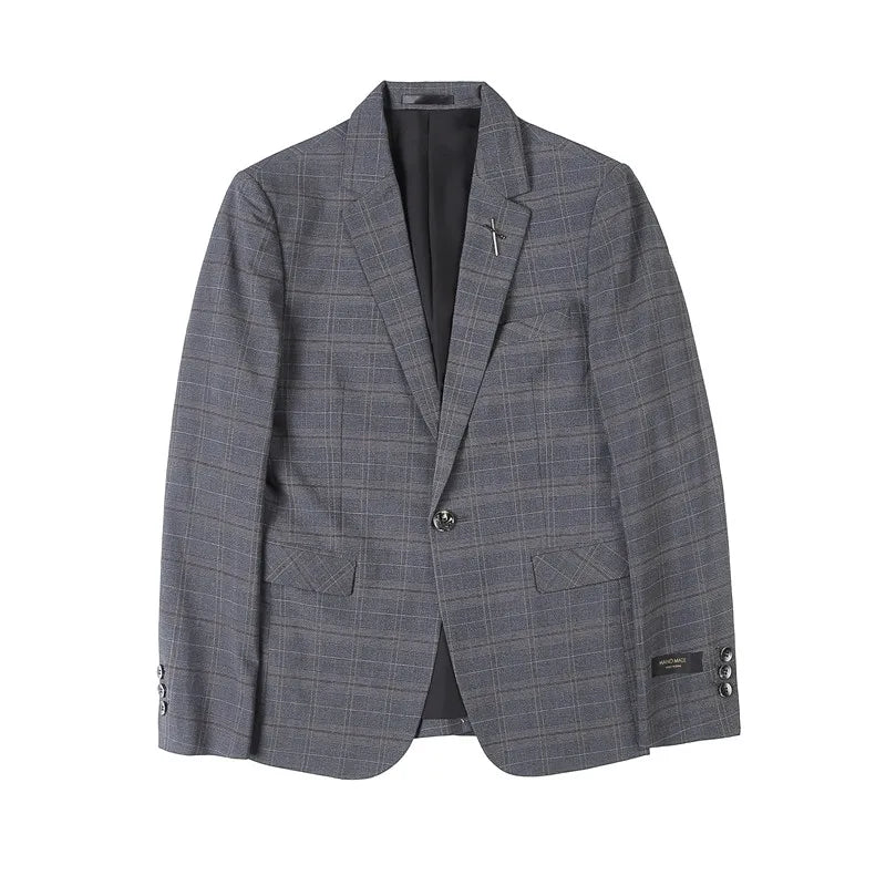 (Jacket+Pant) 2023 Latest Design Check Men Suit Groom Wedding Stage Tuxedos Best Costume Men Business Social Suits 2 Piece Set