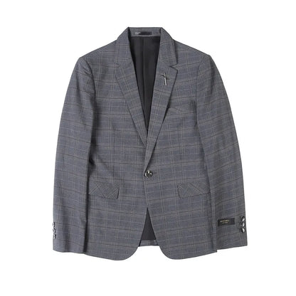 (Jacket+Pant) 2023 Latest Design Check Men Suit Groom Wedding Stage Tuxedos Best Costume Men Business Social Suits 2 Piece Set