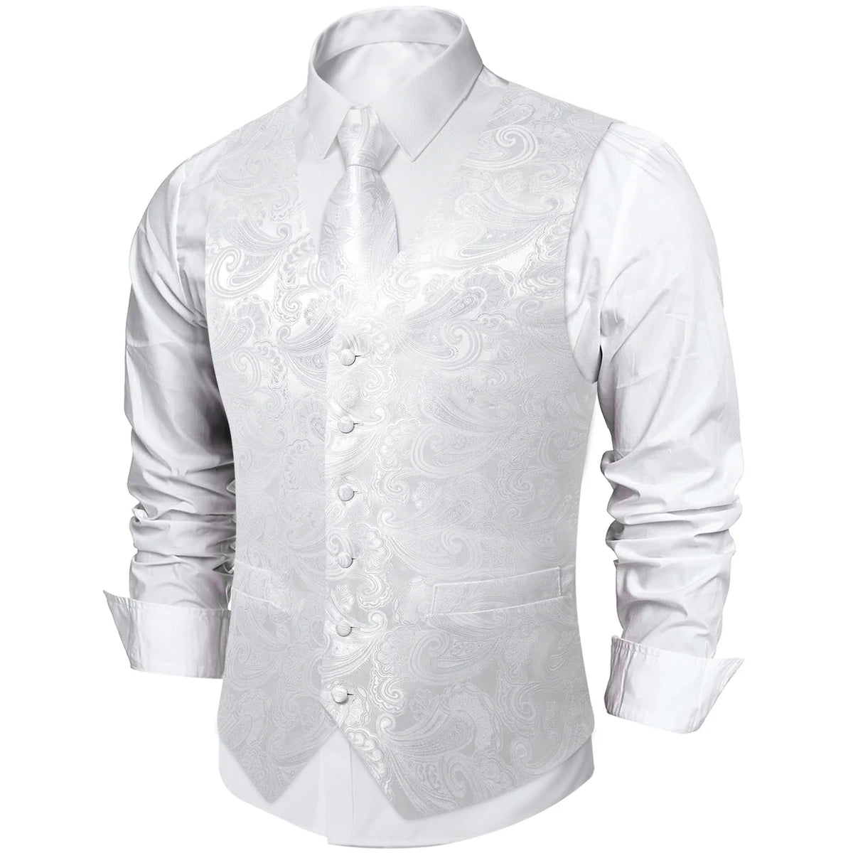 Men's Paisley Suit Vest with Tie and Handkerchief Set for Wedding and Prom