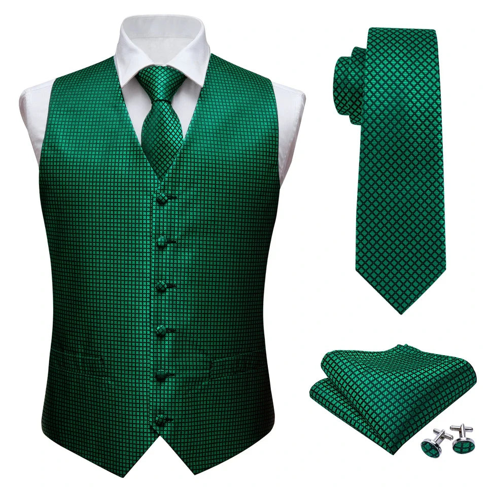 Men's Vest Paisley V-Neck Single Breasted Formal Waistcoat for Wedding Business Party
