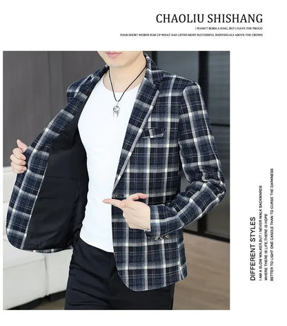 Blazer Men's Fashion Business Gentleman Groom Professional Gentleman Form-fitting Versatile Casual Formal Wear High-end Blazer