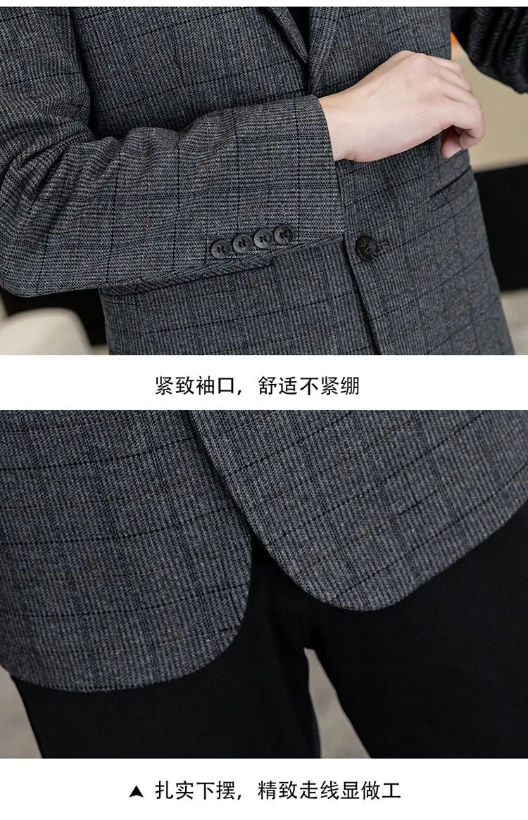 Men's Single Breasted Blazer Smart Casual Autumn Jacket