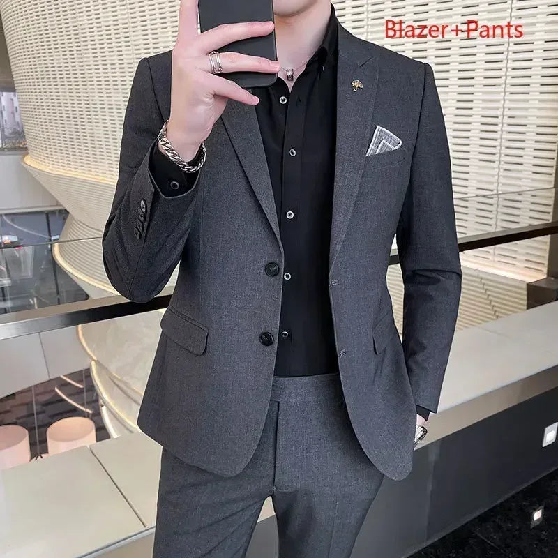 Men's Slim Fit Wedding Suit – Blazer & Pants Set