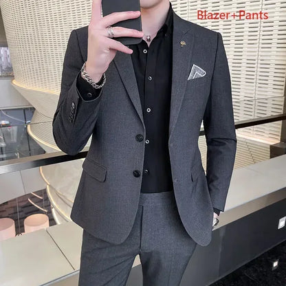 Men's Slim Fit Wedding Suit – Blazer & Pants Set