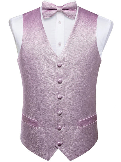 Men's Glitter Vest and Bow Tie Set – Slim Fit Formal Waistcoat for Weddings, Prom and Evening Occasions