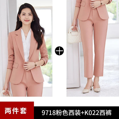 Fashionable professional women's clothing, high-quality two-piece pants + blazer. Exquisite, elegant, comfortable