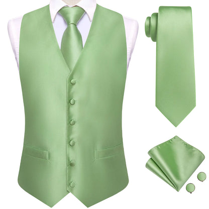 Men's Suit Vest 4-Piece Set – Solid Violet Lilac Woven Waistcoat for Weddings & Business Formal