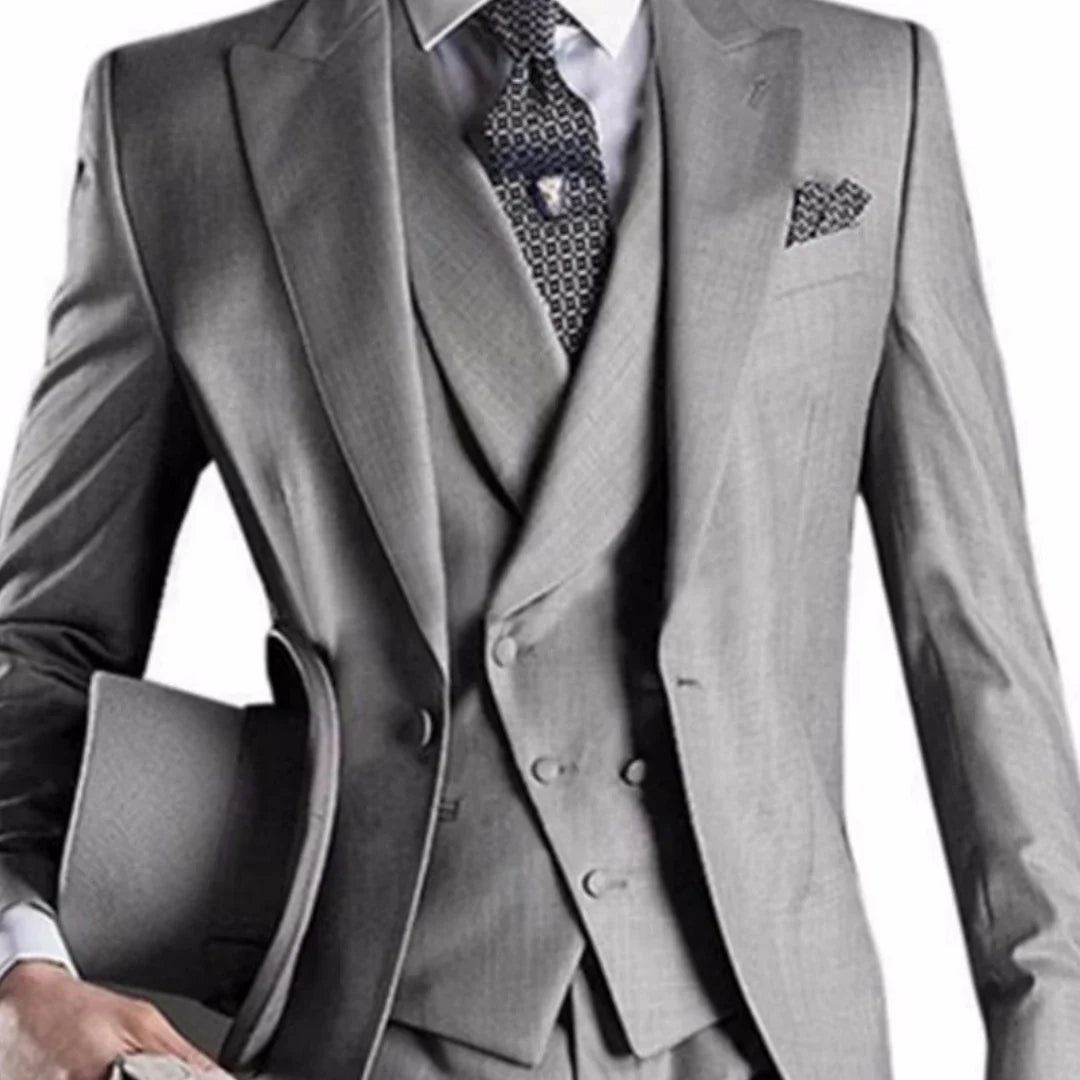 Men's Vest Double Breasted with Lapel Smart Casual Waistcoat for Wedding Banquet and Daily Wear
