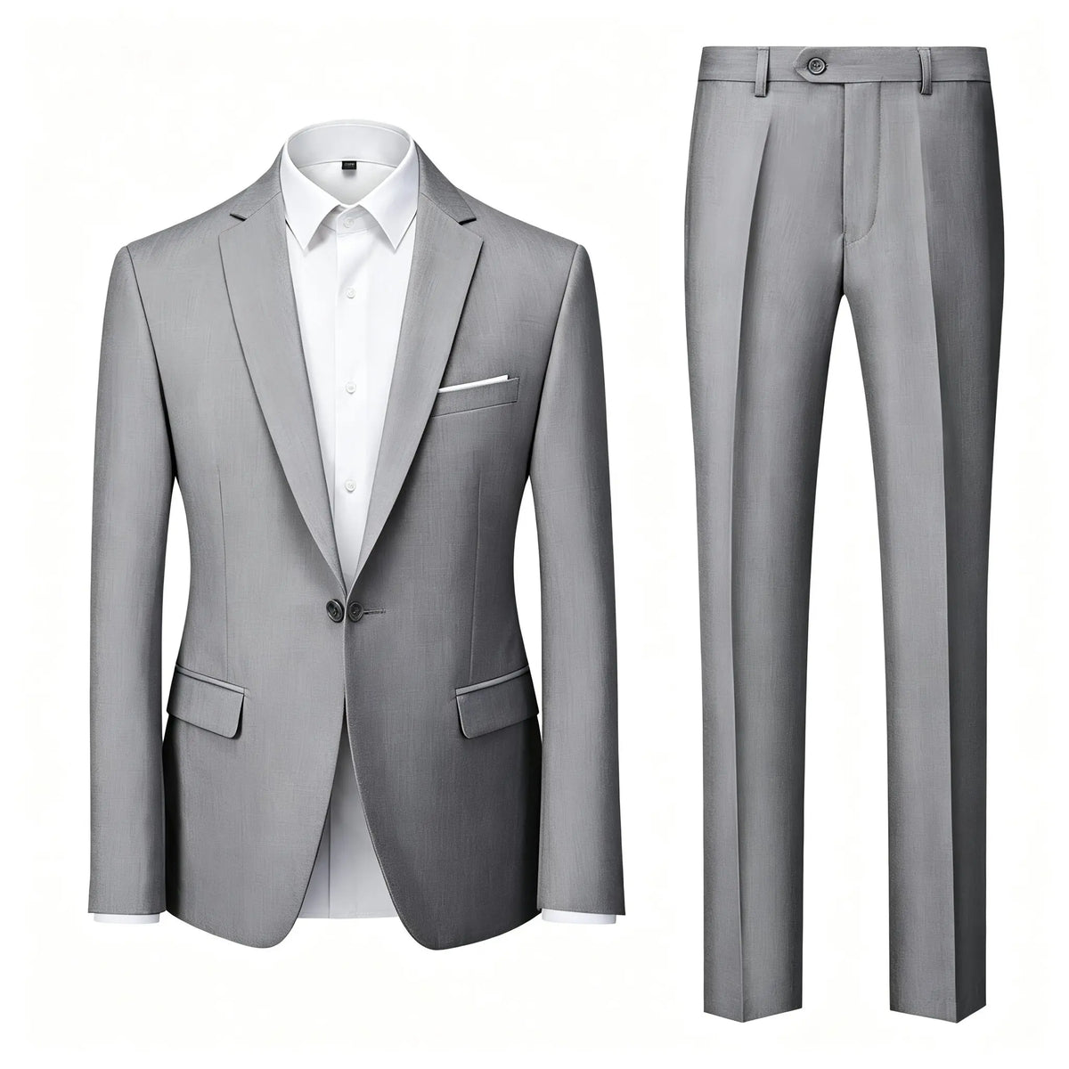 Men's Suit Set Wedding Elegant High Quality Blazer Pants Slim Fit Wrinkle Resistant Business Formal Breathable Durable