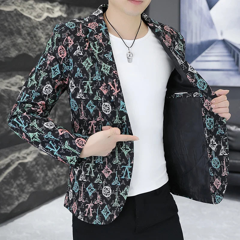 Blazer Men's fashion outdoor travel gentleman wedding Slimming Business versatile Trendy Casual Korean-style formal wear Blazer