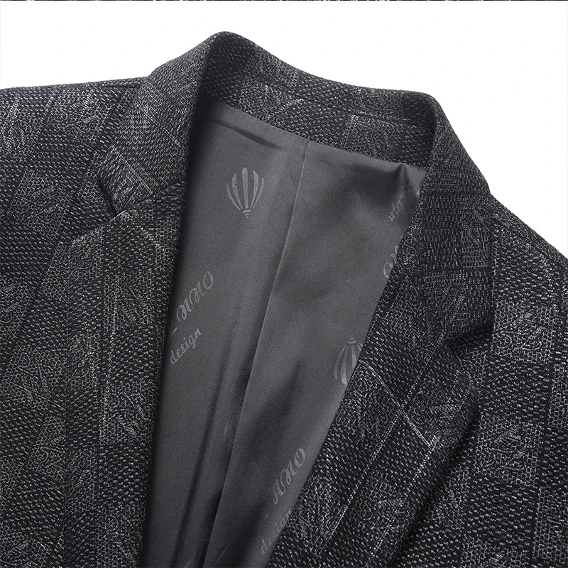 Blazer's New Men's Fashionable Business Wedding Banquet Casual Hosting Dress Showcases A High-end Middle-aged Gentleman Blazer