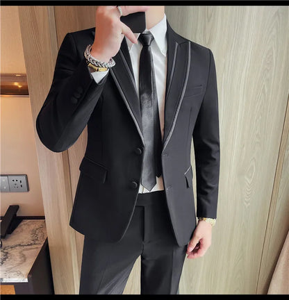 High-quality suit formal wear for men, fashionable and stylish business trend suit jacket, new business casual suit jacket