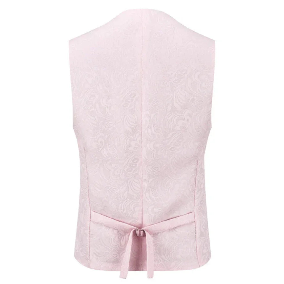 Men's Formal Vest – Floral Pattern Single Breasted V-Neck Waistcoat for Weddings & Events