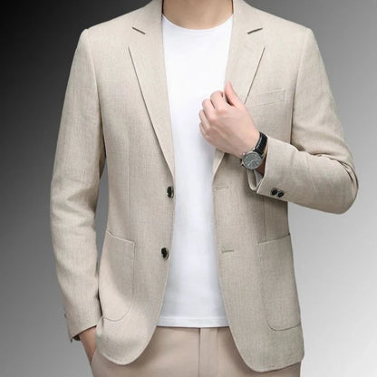 Men's Premium Linen Blend Casual Blazer, Summer Breathable UV Protection Jacket