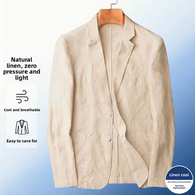 Linen Blazer A Stylish Versatile Men Business Casual Piece That Is Comfortable Breathable and Suitable for All Occasions Blazer
