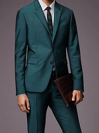 Elegant Two Button Men's Business Suits Men's Wedding Bridegroom Prom Suits Two Pieces(Jacket+Pant+Tie) Slim Fittraje novio